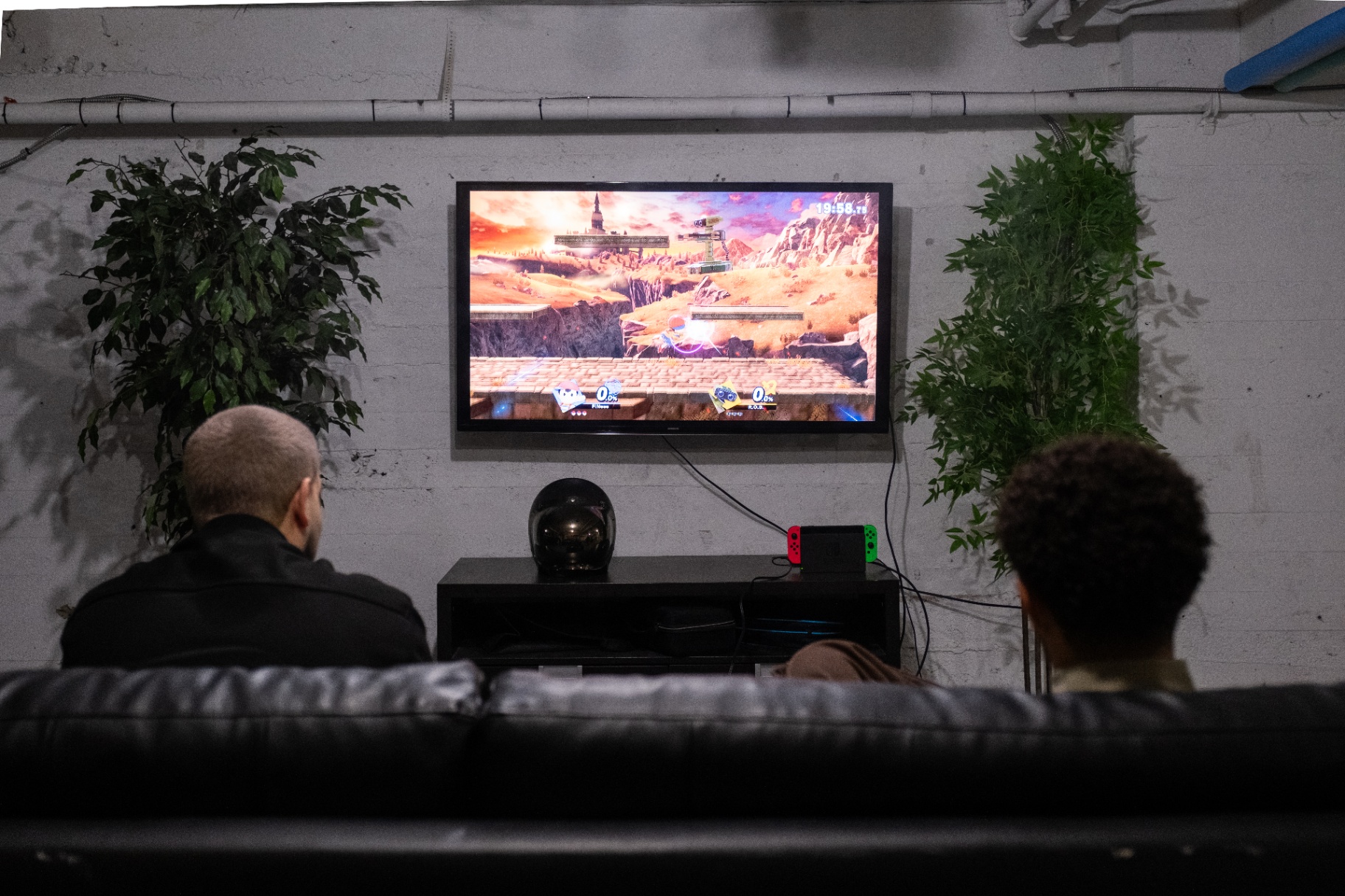 Session Smash Bros sur écran mural